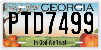 GA license plate PTD7499