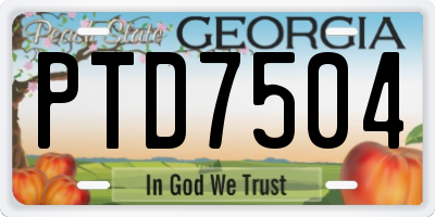 GA license plate PTD7504