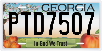 GA license plate PTD7507