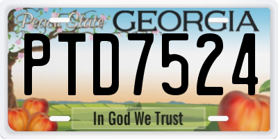 GA license plate PTD7524
