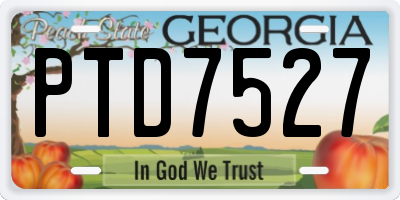 GA license plate PTD7527