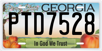 GA license plate PTD7528