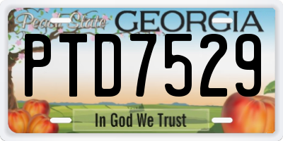 GA license plate PTD7529