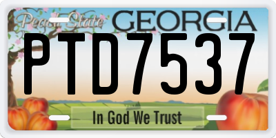 GA license plate PTD7537