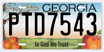 GA license plate PTD7543