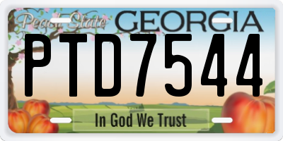 GA license plate PTD7544