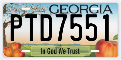 GA license plate PTD7551