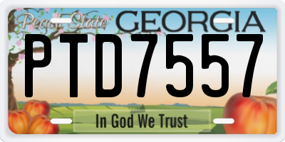 GA license plate PTD7557