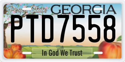 GA license plate PTD7558