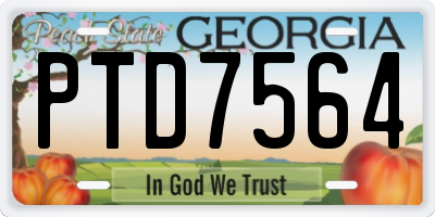 GA license plate PTD7564