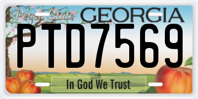GA license plate PTD7569