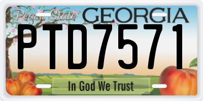 GA license plate PTD7571