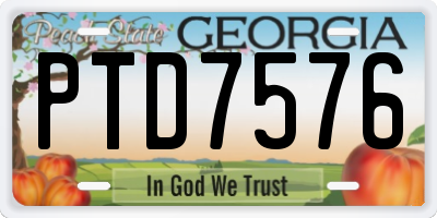 GA license plate PTD7576