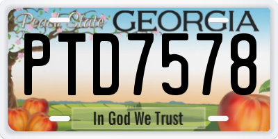 GA license plate PTD7578