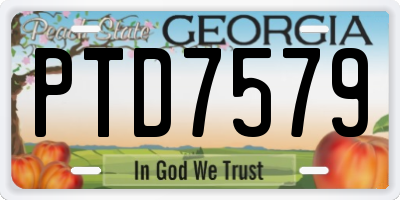 GA license plate PTD7579