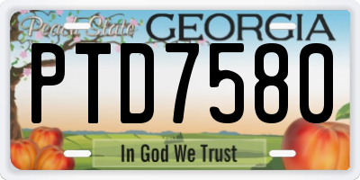 GA license plate PTD7580