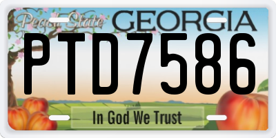 GA license plate PTD7586