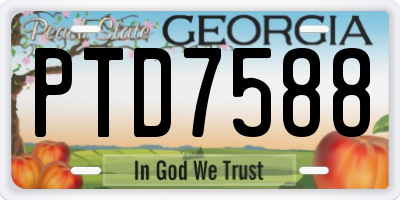 GA license plate PTD7588