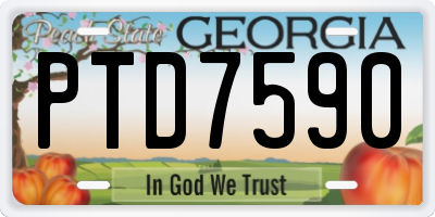 GA license plate PTD7590
