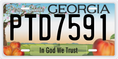 GA license plate PTD7591