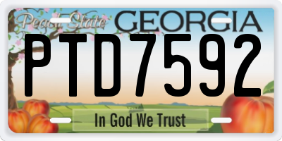GA license plate PTD7592