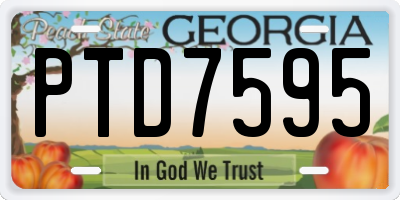 GA license plate PTD7595