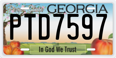 GA license plate PTD7597