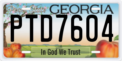 GA license plate PTD7604