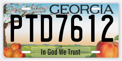 GA license plate PTD7612