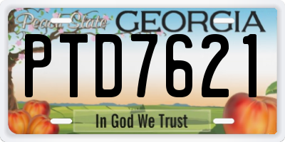 GA license plate PTD7621