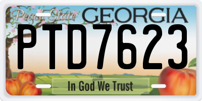 GA license plate PTD7623
