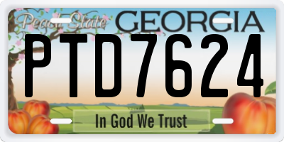 GA license plate PTD7624