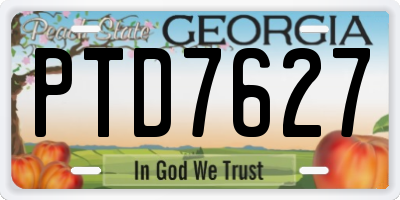 GA license plate PTD7627
