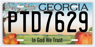 GA license plate PTD7629