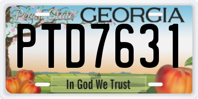 GA license plate PTD7631
