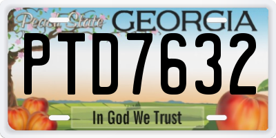GA license plate PTD7632