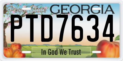 GA license plate PTD7634
