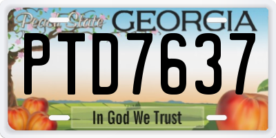 GA license plate PTD7637