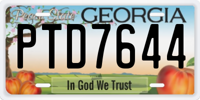 GA license plate PTD7644