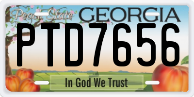 GA license plate PTD7656