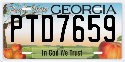 GA license plate PTD7659