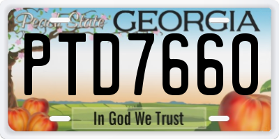 GA license plate PTD7660