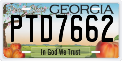 GA license plate PTD7662