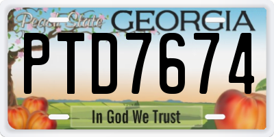 GA license plate PTD7674