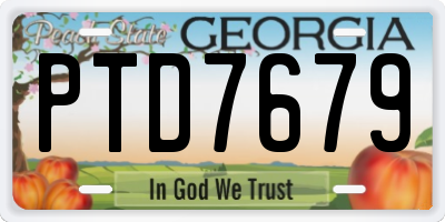 GA license plate PTD7679