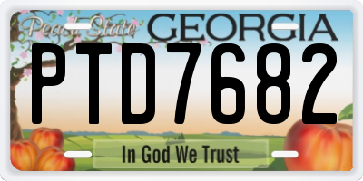 GA license plate PTD7682