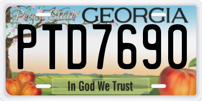 GA license plate PTD7690