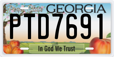 GA license plate PTD7691