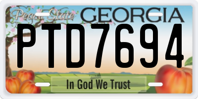 GA license plate PTD7694