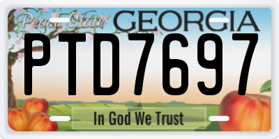 GA license plate PTD7697